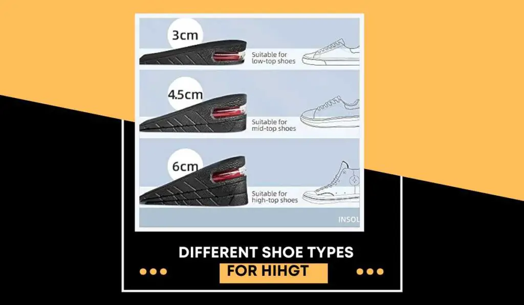 Different Shoe Types for hight
