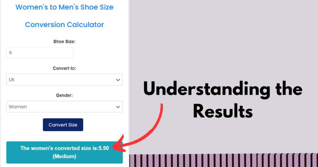 Understanding the Results of women's to men's shoe size conversion calculator