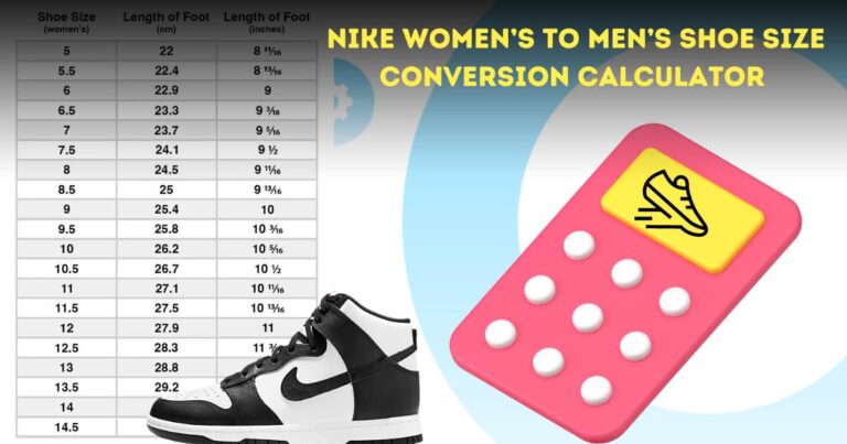 Women's to Men's Shoe Size Conversion Calculator Nike
