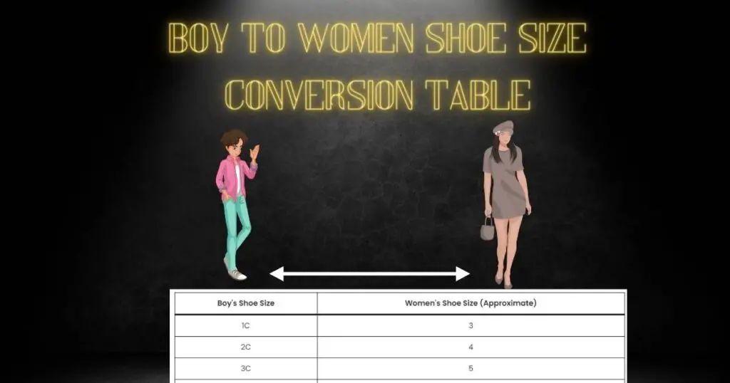 Boy to Women Shoe Size Conversion Table