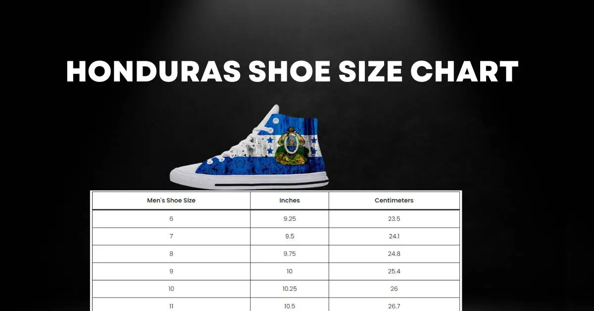 Honduras Shoe Size Chart