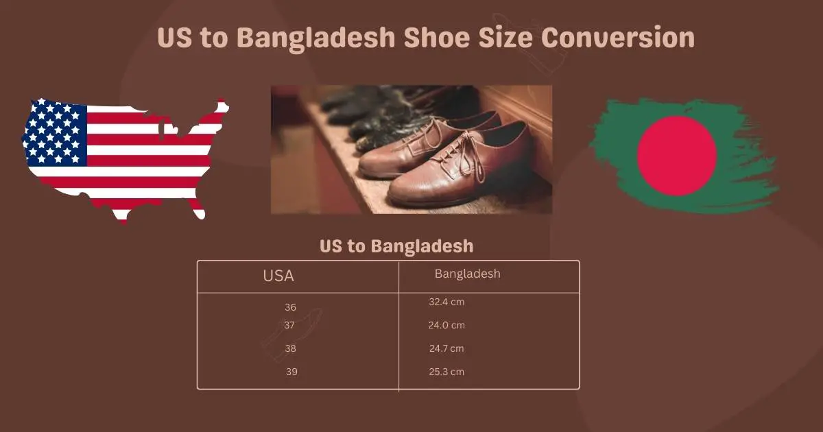 US to Bangladesh Shoe Size Conversion