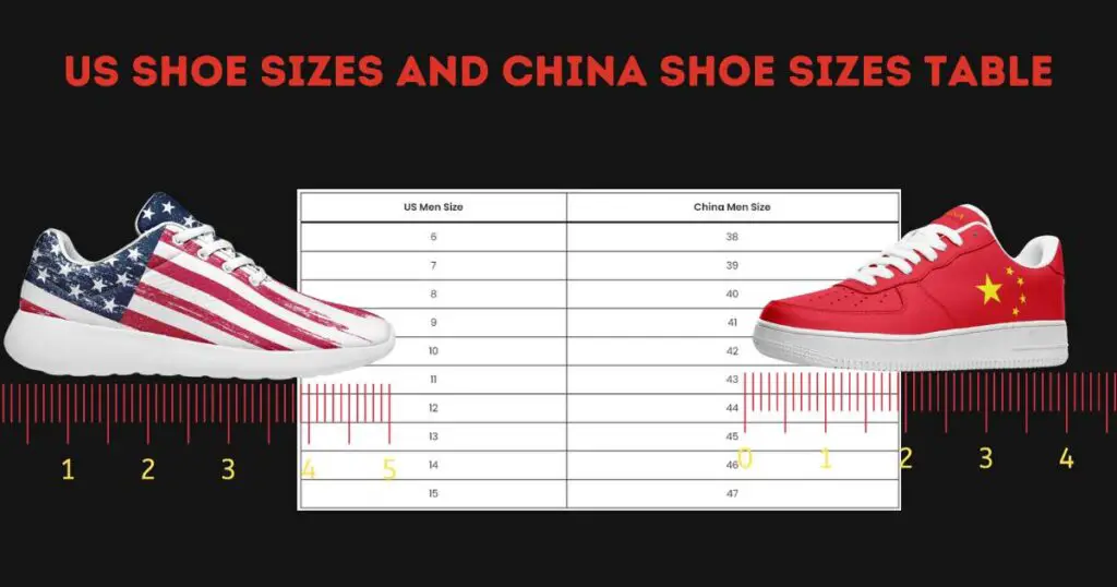 Us Shoe Sizes And China Shoe Sizes Table