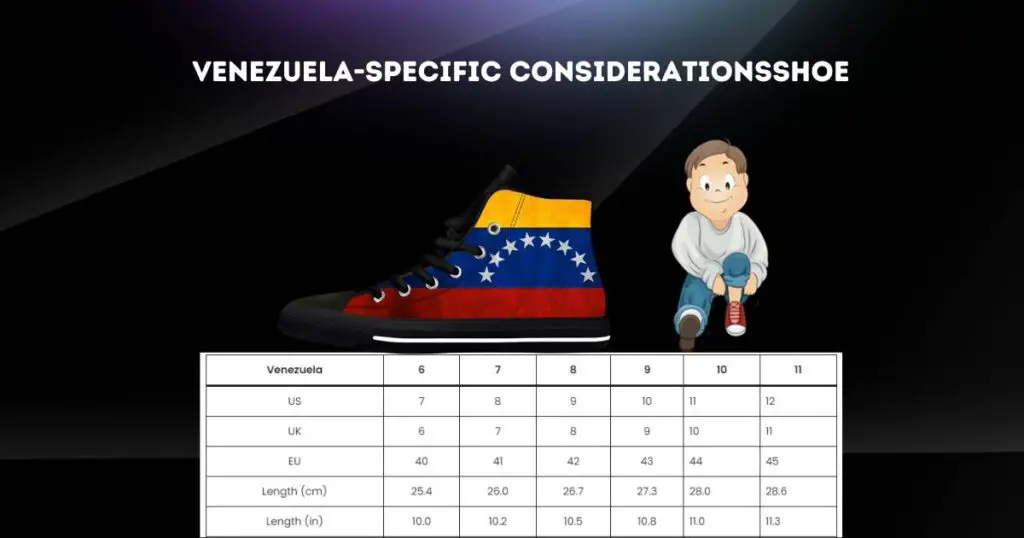 Venezuela-Specific Considerations Shoe Size Chart