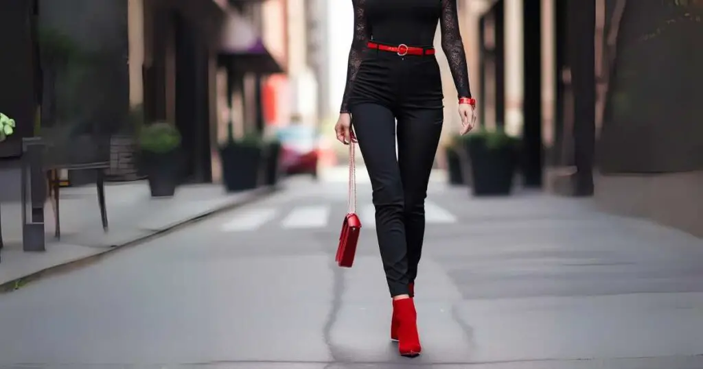 Black Pant with Red Heels 