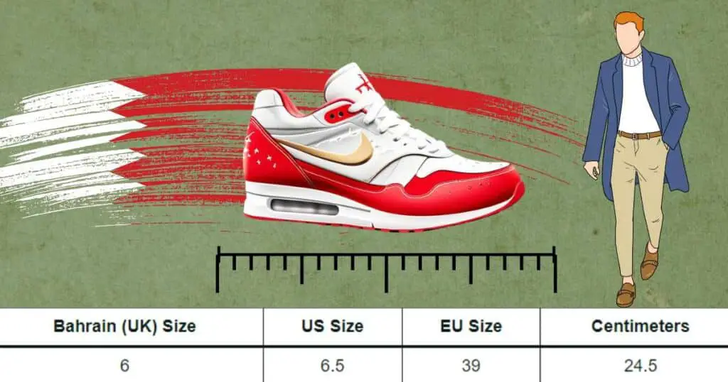 Bahrain Men's Shoe Size Conversion