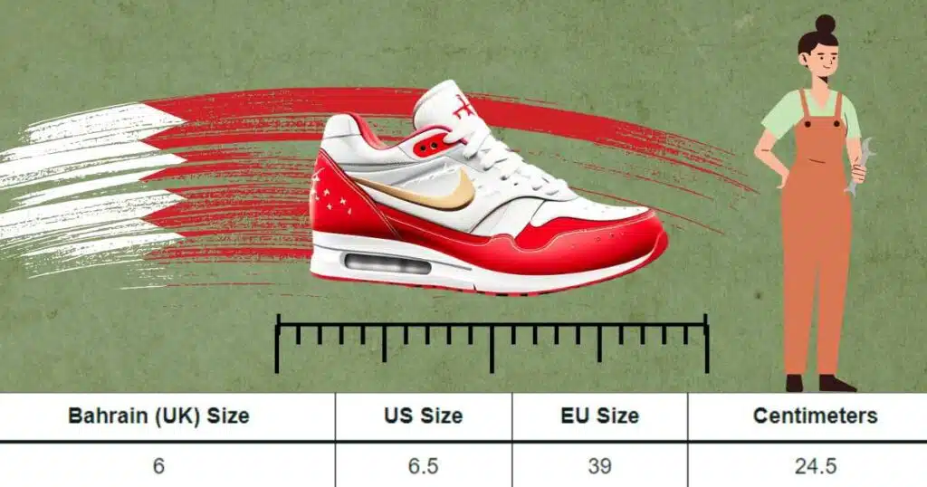 Bahrain Women's Shoe Size Chart