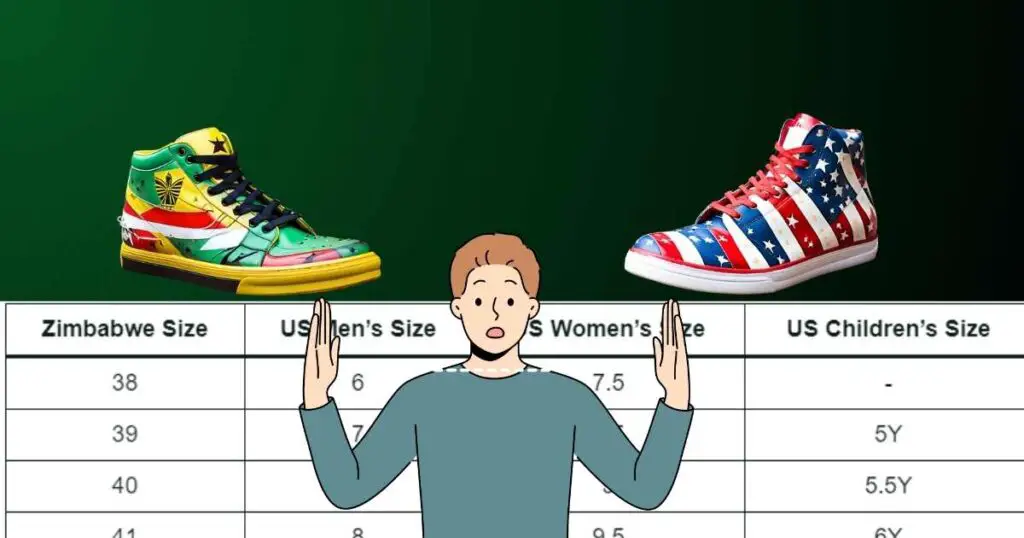 Conversion Chart For Men, Women, And Children Zimbabwe Shoe Sizes to US