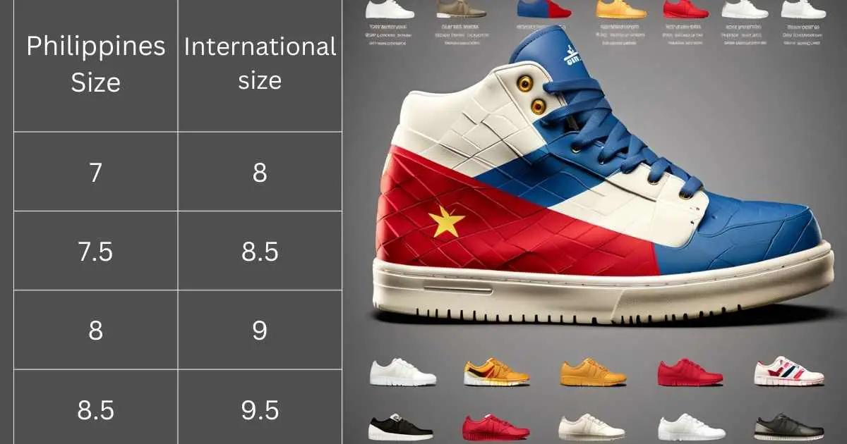 International Philippines Shoe Size Conversion Chart