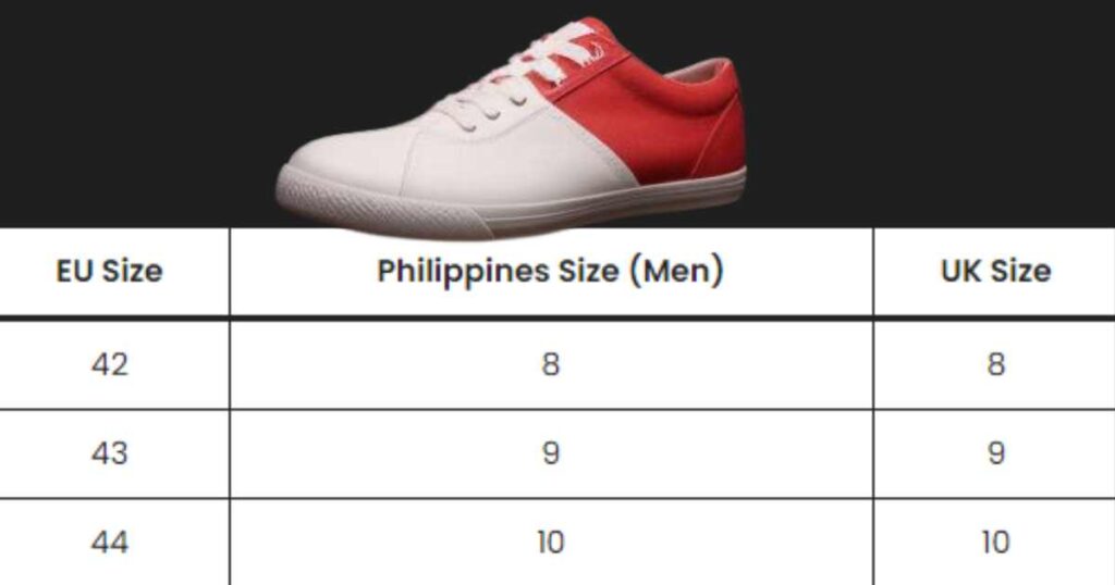 Shoe Size Chart Philippines