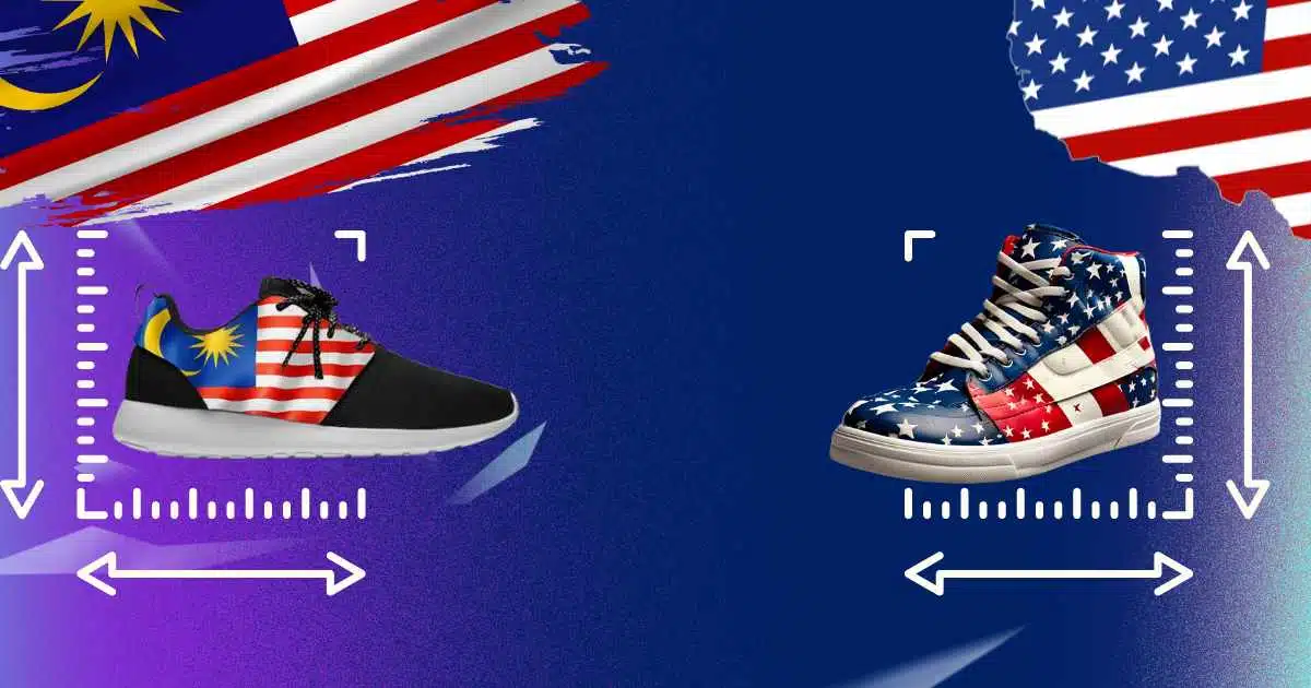 malaysia shoe size to us