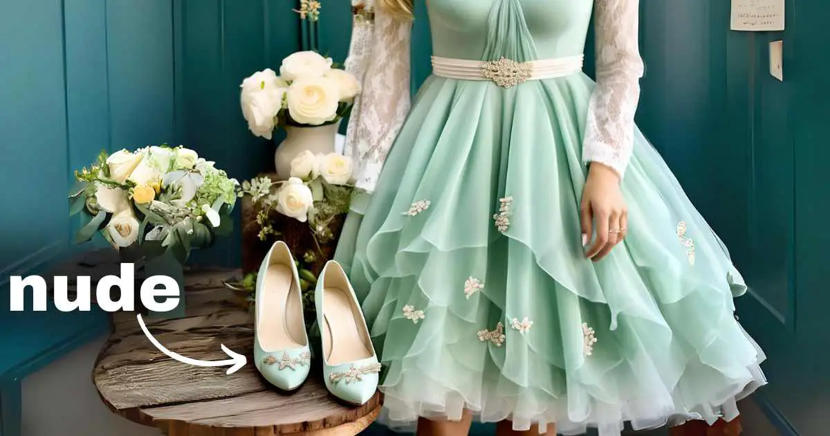 what color shoes to wear with a seafoam dress