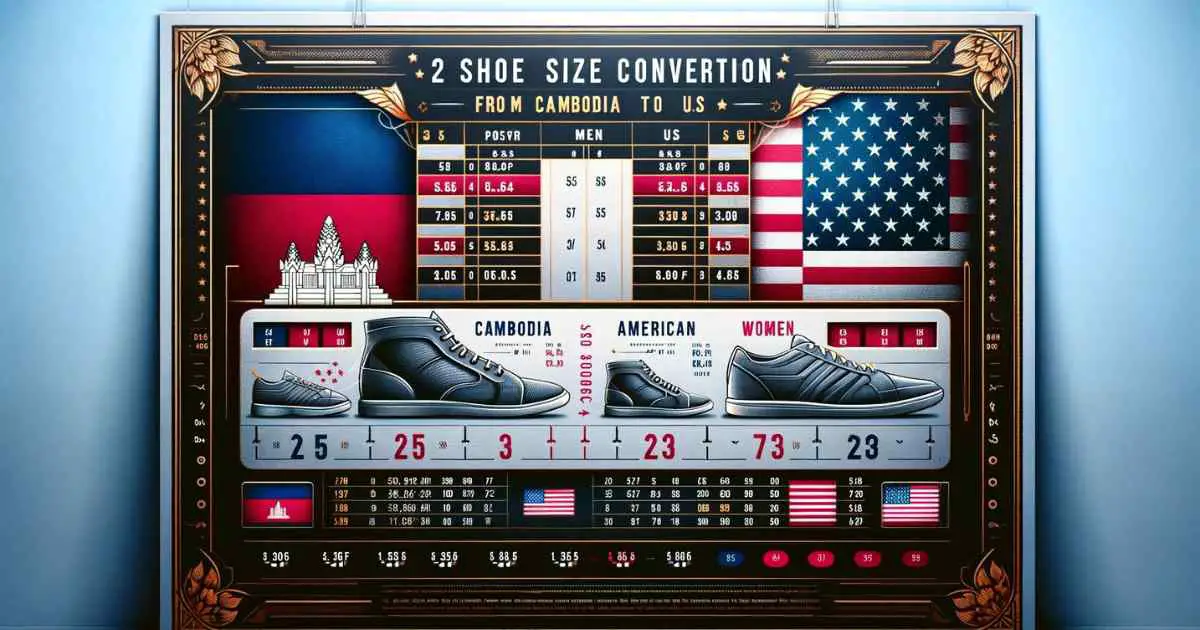 Shoe Size Conversion: Cambodia to US