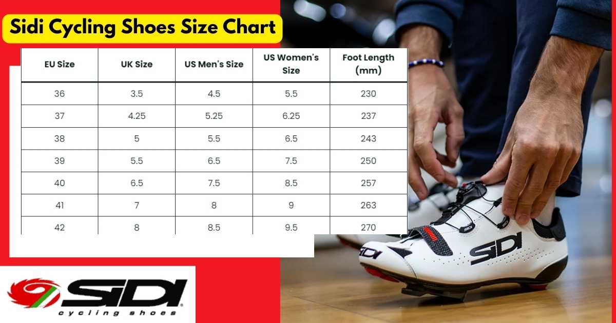 Sidi Cycling Shoes Size Chart