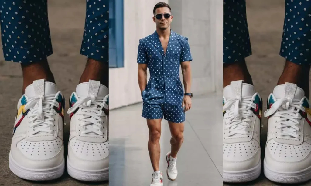 men Best Shoes for Blue Polka Dot Rompers