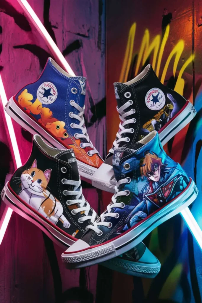 Anime-Inspired Shoe Painting Converse