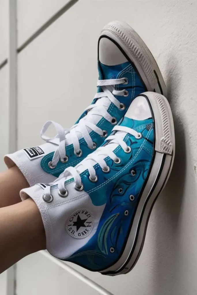 Cool Shoe Painting Ideas for Blue Converse