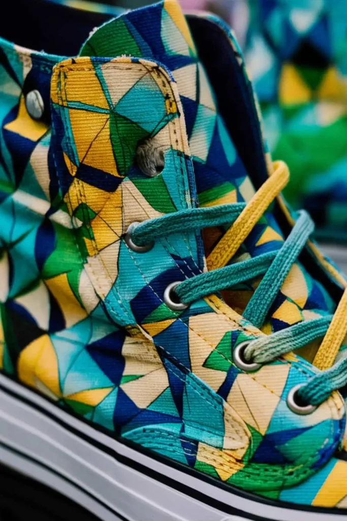 Geometric Shoe Painting Ideas