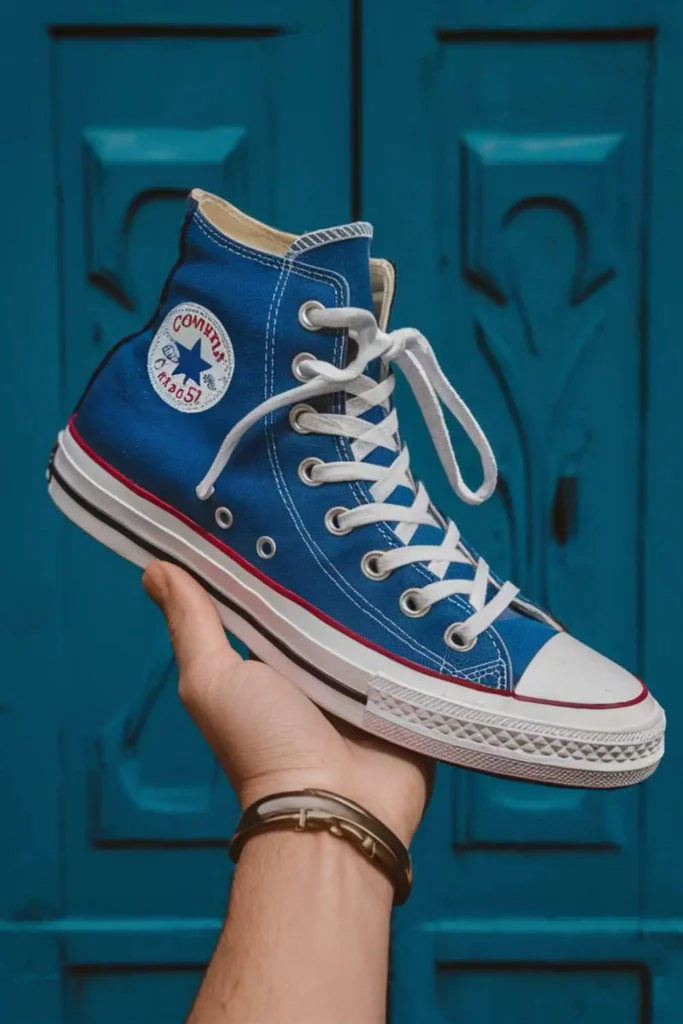 Shoe Painting Blue Converse