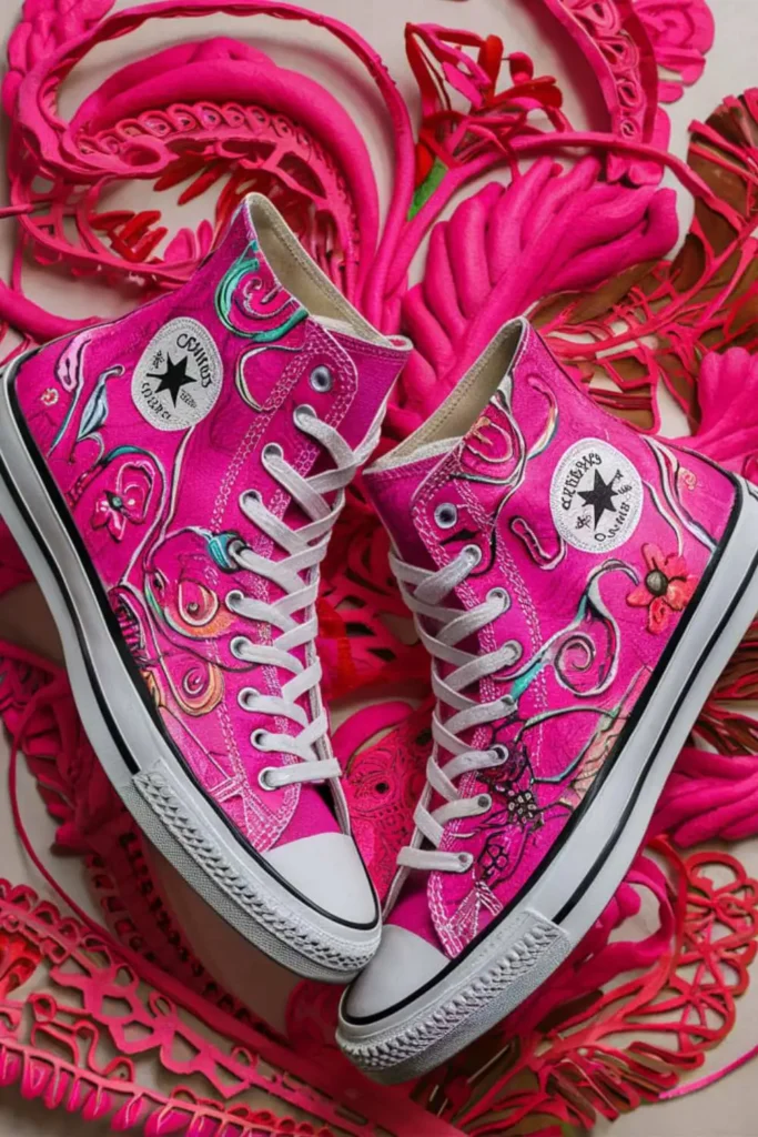 Shoe Painting Ideas for Pink Converse