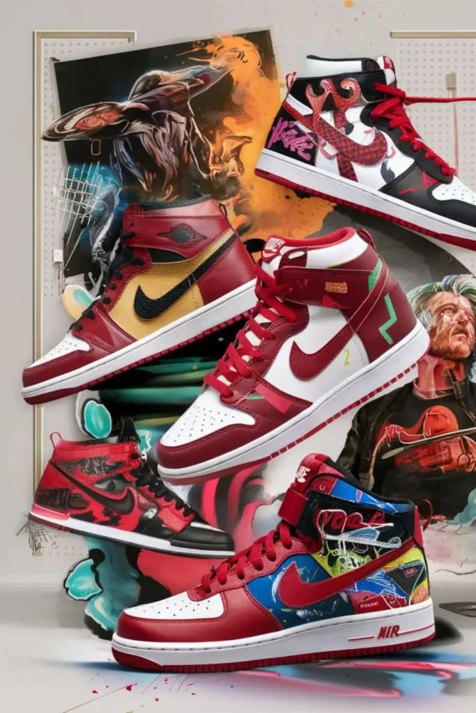 Shoe Painting Ideas for Red Nike Sneakers