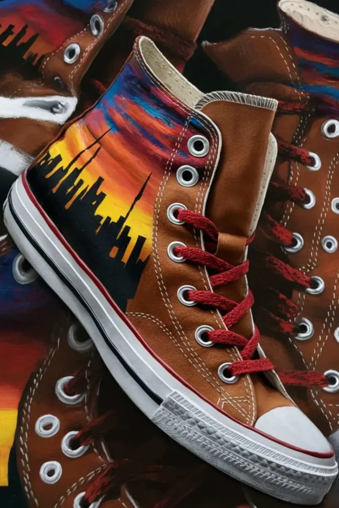 Stylish Shoe Painting Ideas for Brown Converse