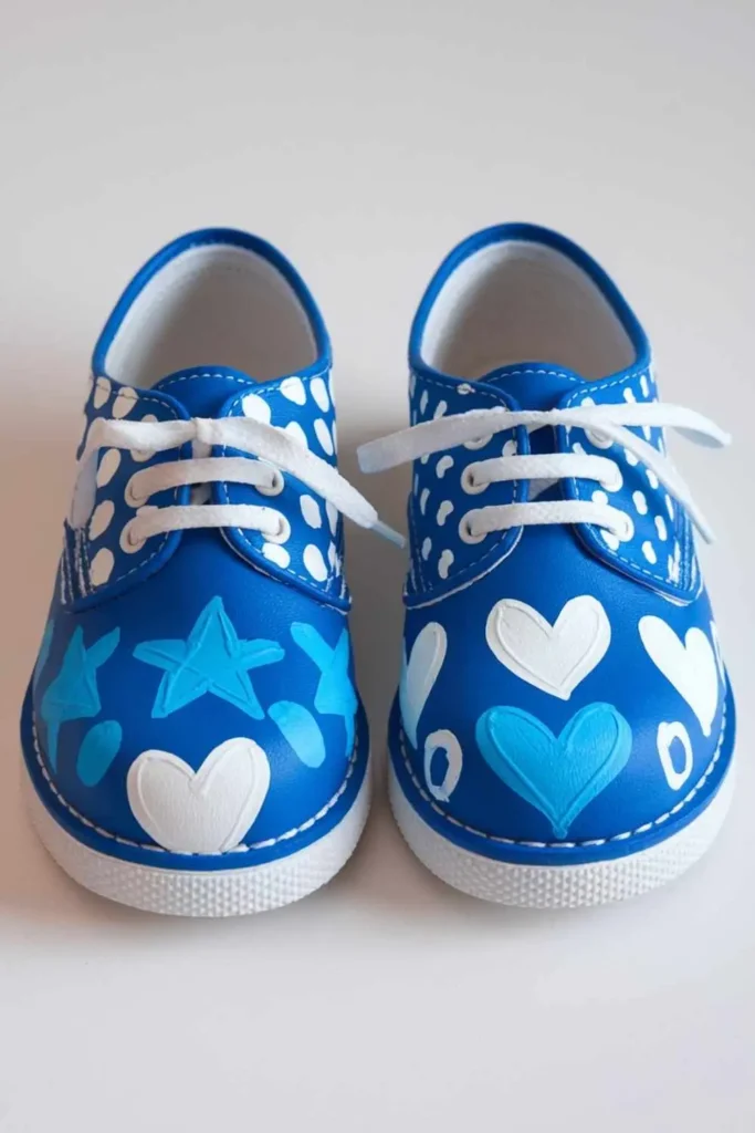 DIY Blue Shoe Painting Ideas (2)