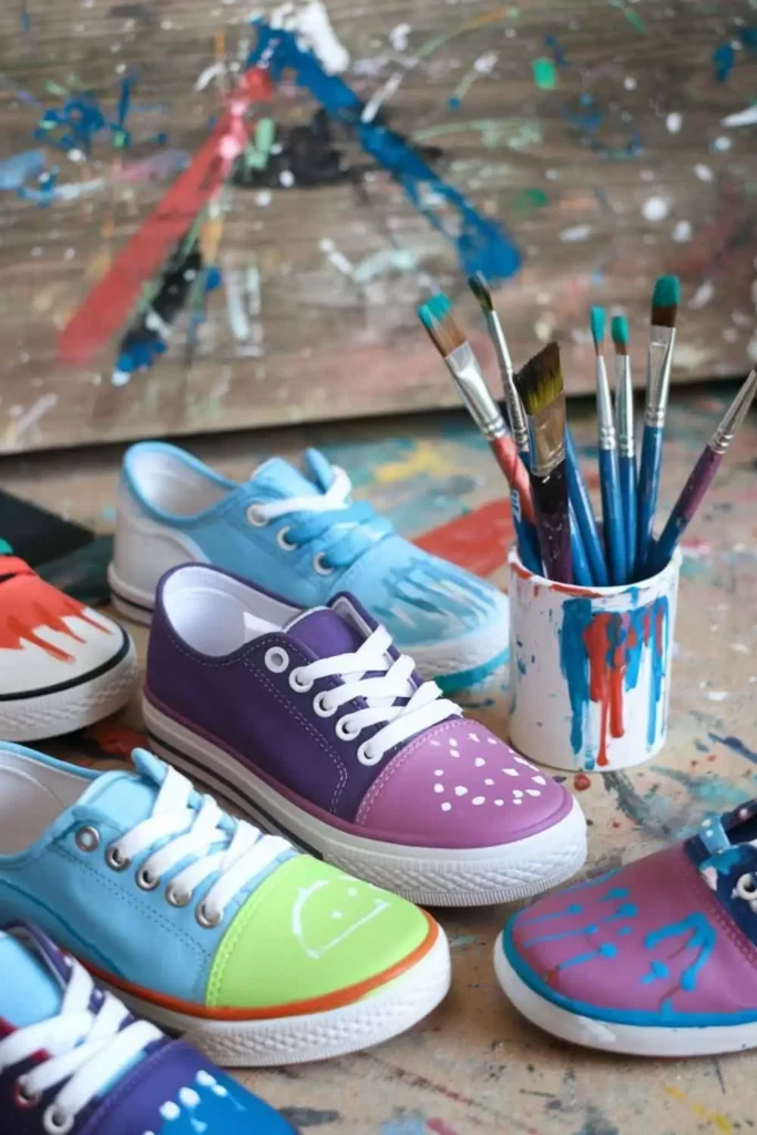 DIY Shoe Painting Ideas Using Acrylic Paint (1)