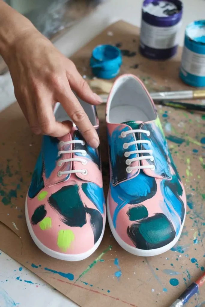 DIY Shoe Painting Ideas Using Acrylic Paint (2)