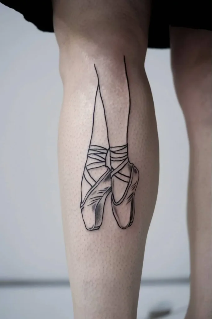 Minimalist Pointe Shoes Tattoo (1)