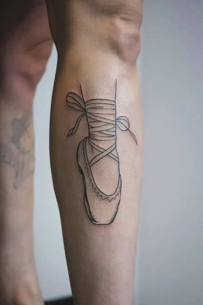 Minimalist Pointe Shoes Tattoo (3)