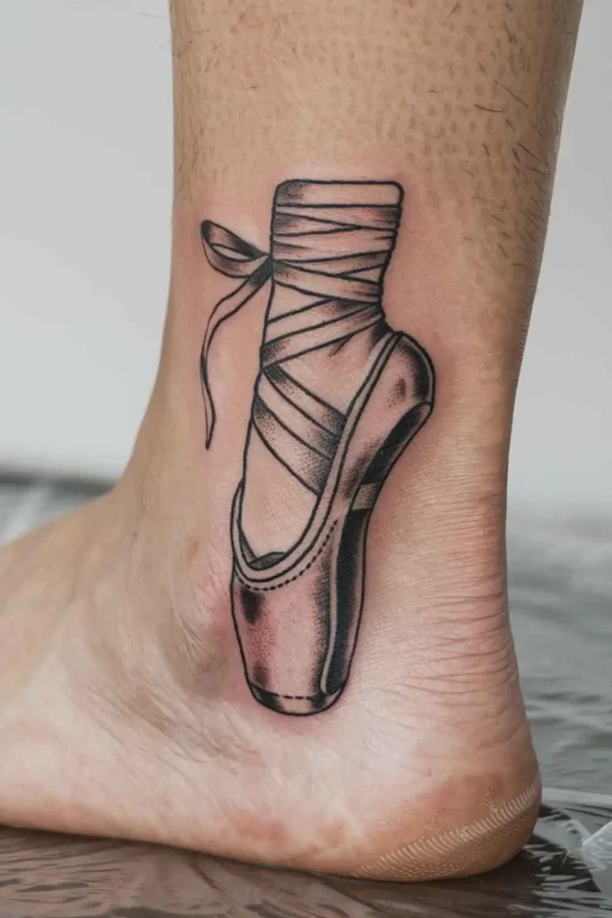 Minimalist Pointe Shoes Tattoo (4)