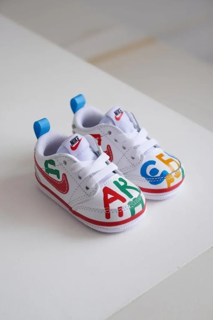 Shoe Painting Ideas for Nike Baby Sneakers Painting Nike baby sneak