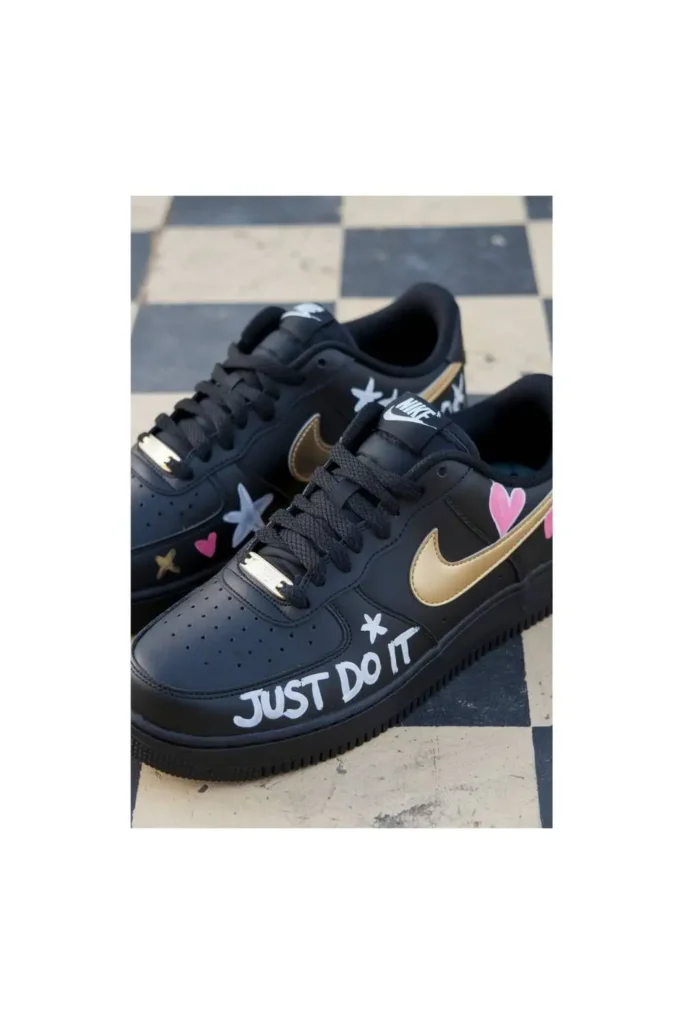 Shoe Painting Ideas for Nike Black Sneakers