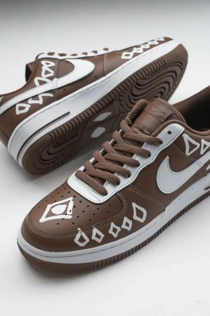 Shoe Painting Ideas for Nike Brown Sneakers (2)