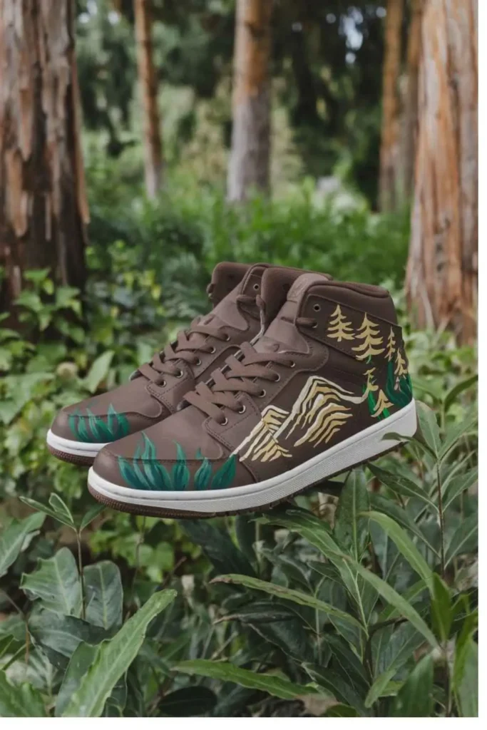 Shoe Painting Ideas for Nike Brown Sneakers