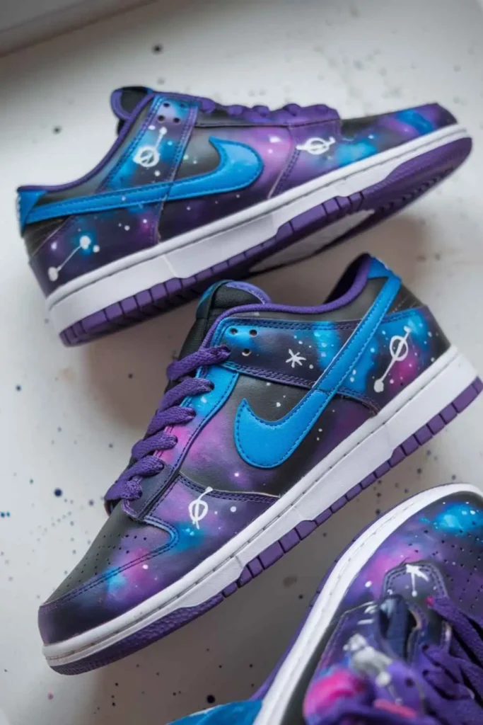 Shoe Painting Ideas for Nike Purple Sneakers