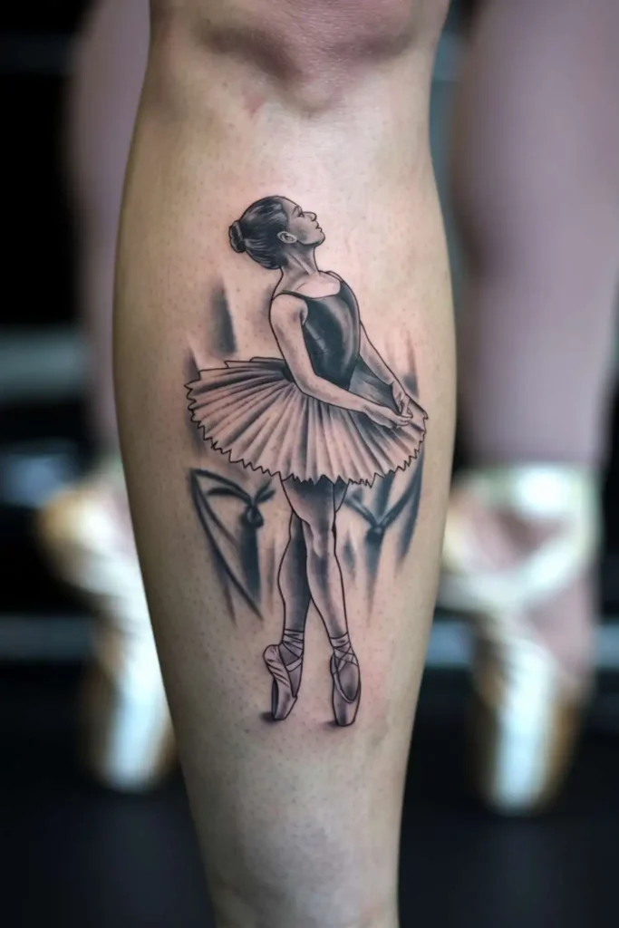 Small Ballet Tattoo with Pointe Shoe (1)