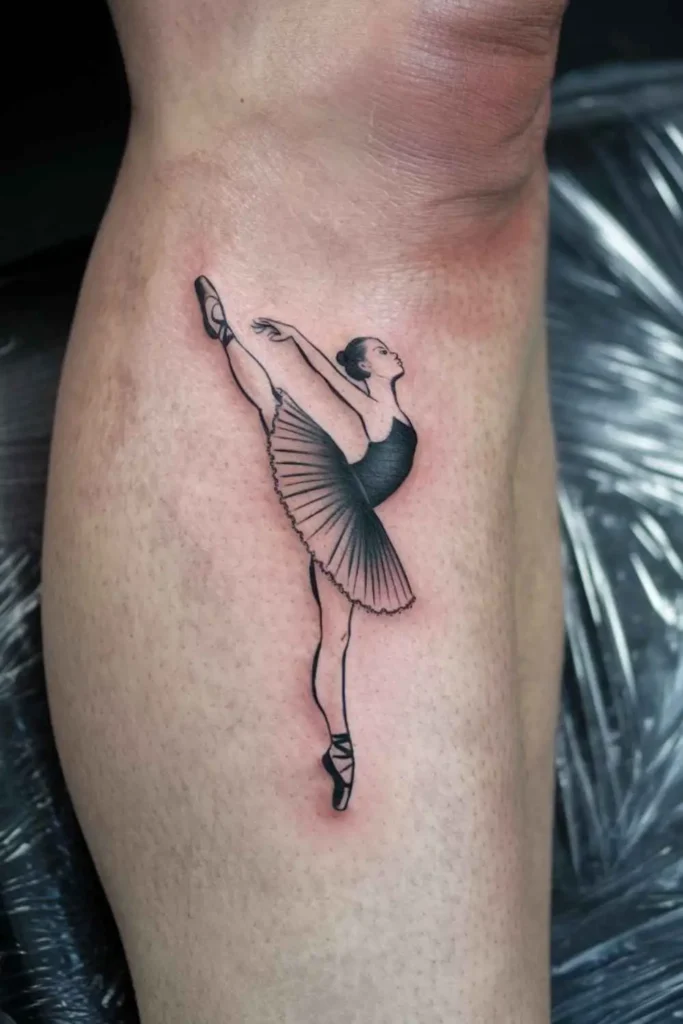 Small Ballet Tattoo with Pointe Shoe (2)