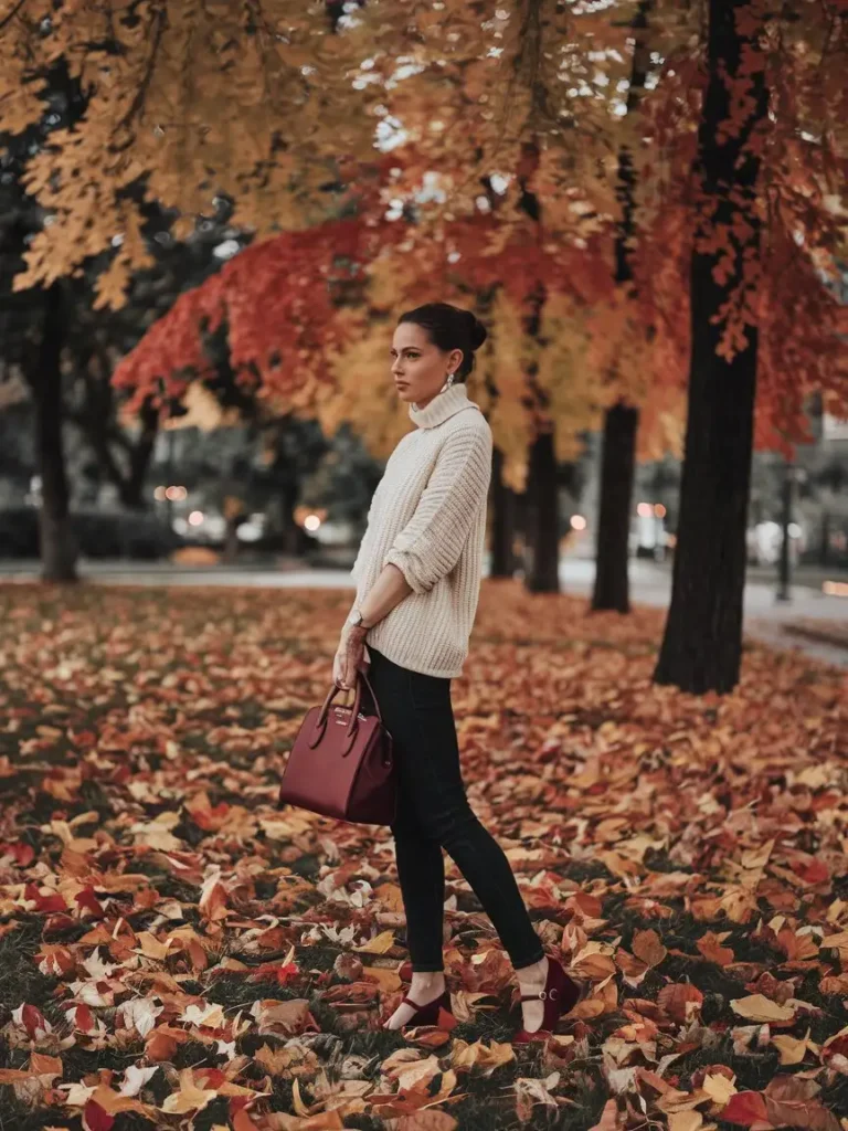 Burgundy Mary Jane Shoes Outfit Ideas