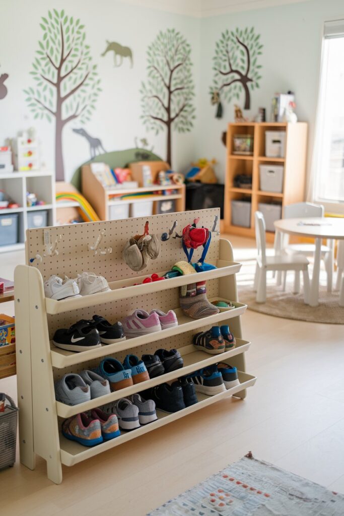 Pegboard Shoe Display