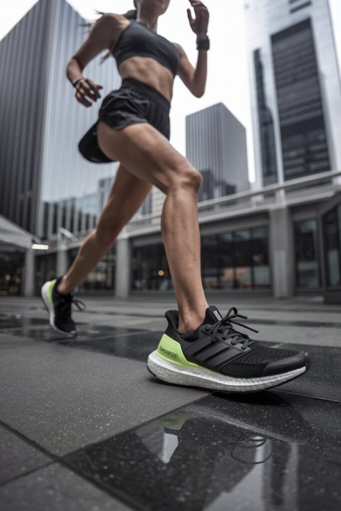 women running with Adidas Ultraboost 22