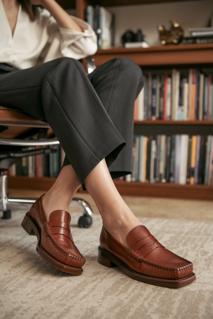 women wear Madewell The Frances Loafer