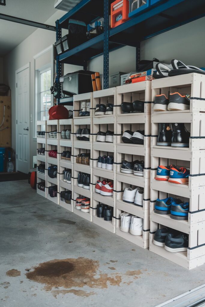 Shoe Cubbies from Wood Crates