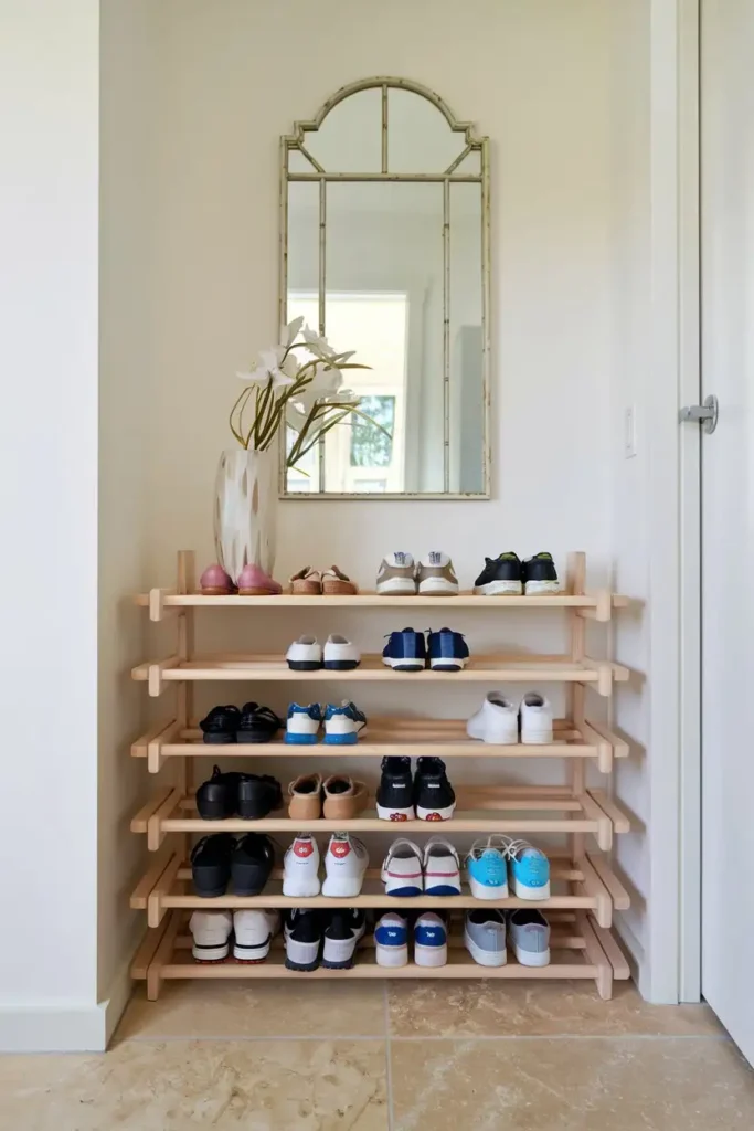 Classic Wooden Shoe Rack