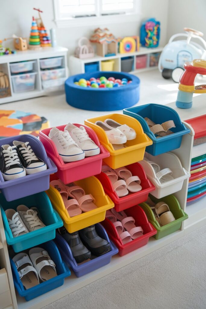 Shoe Rack with Bins