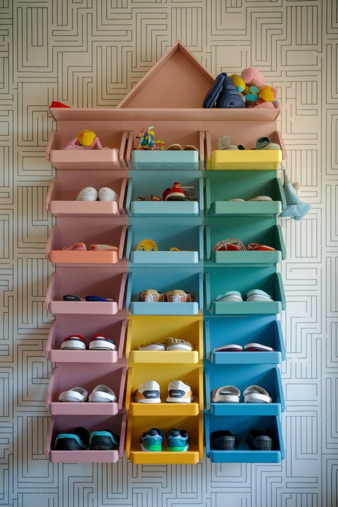 Wall-Mounted Shoe Cubes