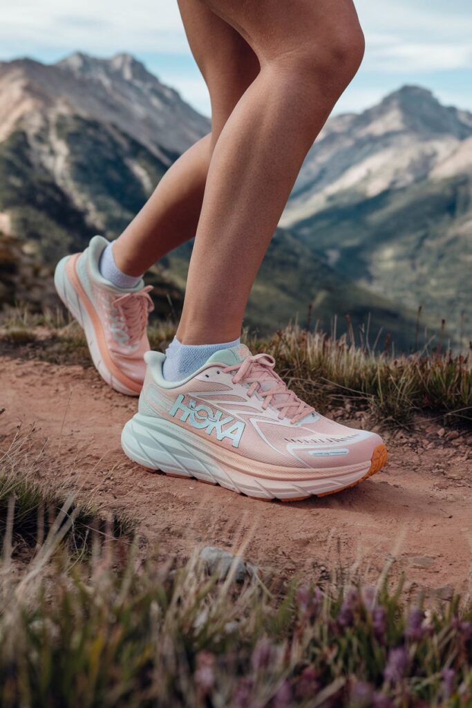 women running with Hoka Clifton 9