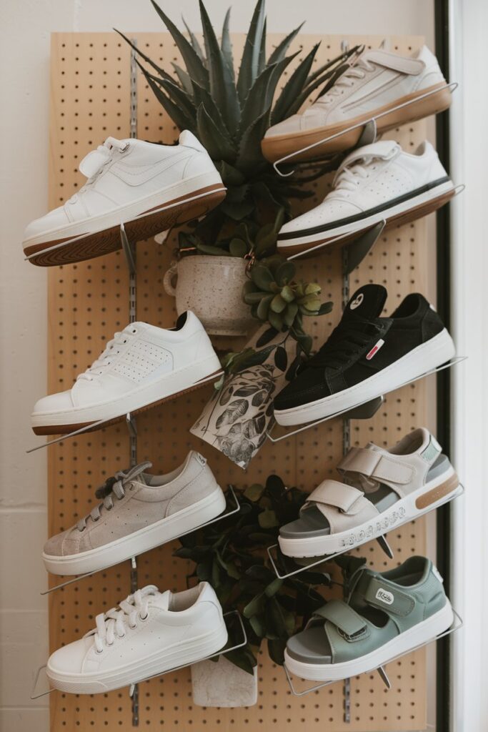 Pegboard Shoe Display