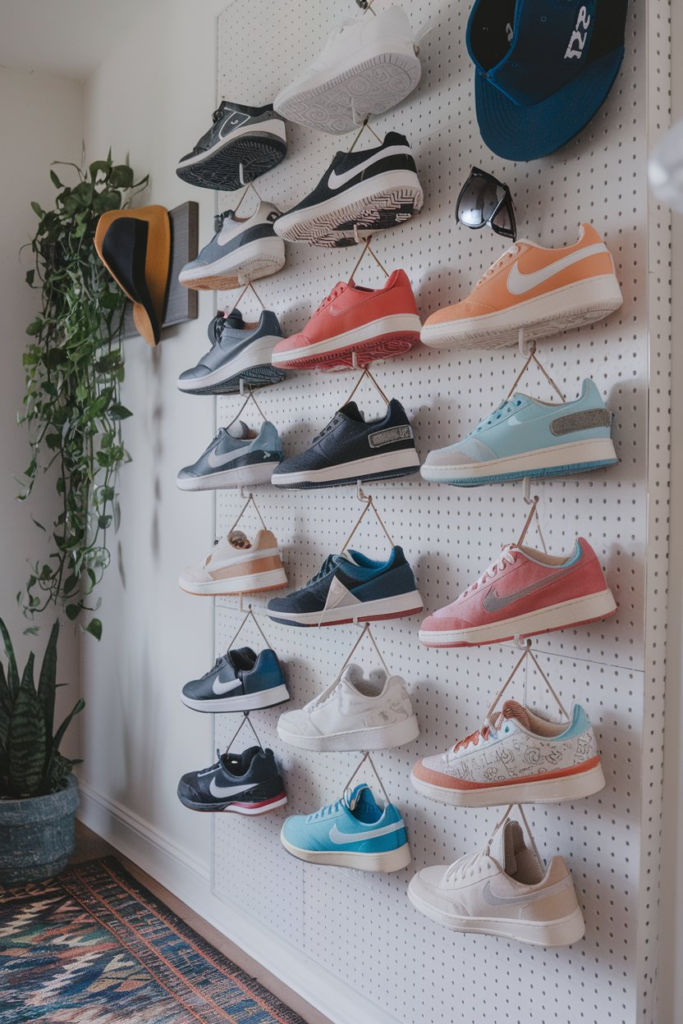 Pegboard Shoe Display